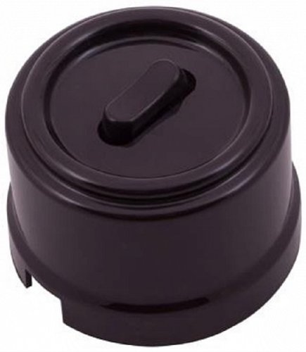 Выключатель-ретро пластик клавишный Bironi Лизетта 1-кл. коричневый картинка